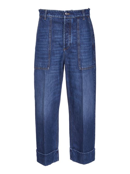 JEANS A GAMBA LARGA IN DENIM BOTTEGA VENETA | 771873V2J804715